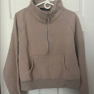Women’s Taupe Half-Zip Sweatshirt